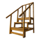 vintage wooden library staircase