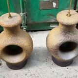 Set of 2 Danish modernist stoneware lamps from the mid-century, 1960s