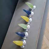 6 vintage horn coat hooks in resin and aluminium