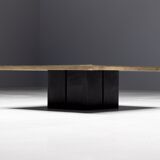 Table basse en laiton gravé par Christian Heckscher, Belgique, années 1970