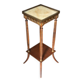 Mahogany, marble and bronze side table / guéridon in Louis XVI style.