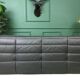 Black leather three seater sofa Togo by Ligne Roset