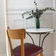 Set of 6 Luterma bistro chairs in blond wood and skaï 50s