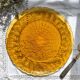 Round amber glass dish ATLANTIC Arcoroc France 1950
