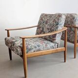 Set of 2 floral print lounge chairs by Carl Straub for Goldfeder 1960s