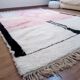 Handwoven Moroccan rug pink - colourful pattern - wool - 305 x 205 cm