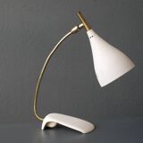 Cosack Mid Century table lamp with beige shrink paint and brass neck