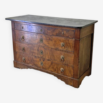 19th century chest of drawers with black marble top