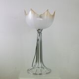 Lamp "space age". glass reflector, metal base. Circa 1970