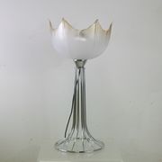 Lamp "space age". glass reflector, metal base. Circa 1970