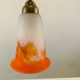 Lampe de bureau ancienne - Tulipe pâte de verre signé Muller Frères