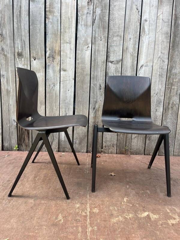 Vintage Galvanitas S22 chair by Wim Rietveld, dark brown
