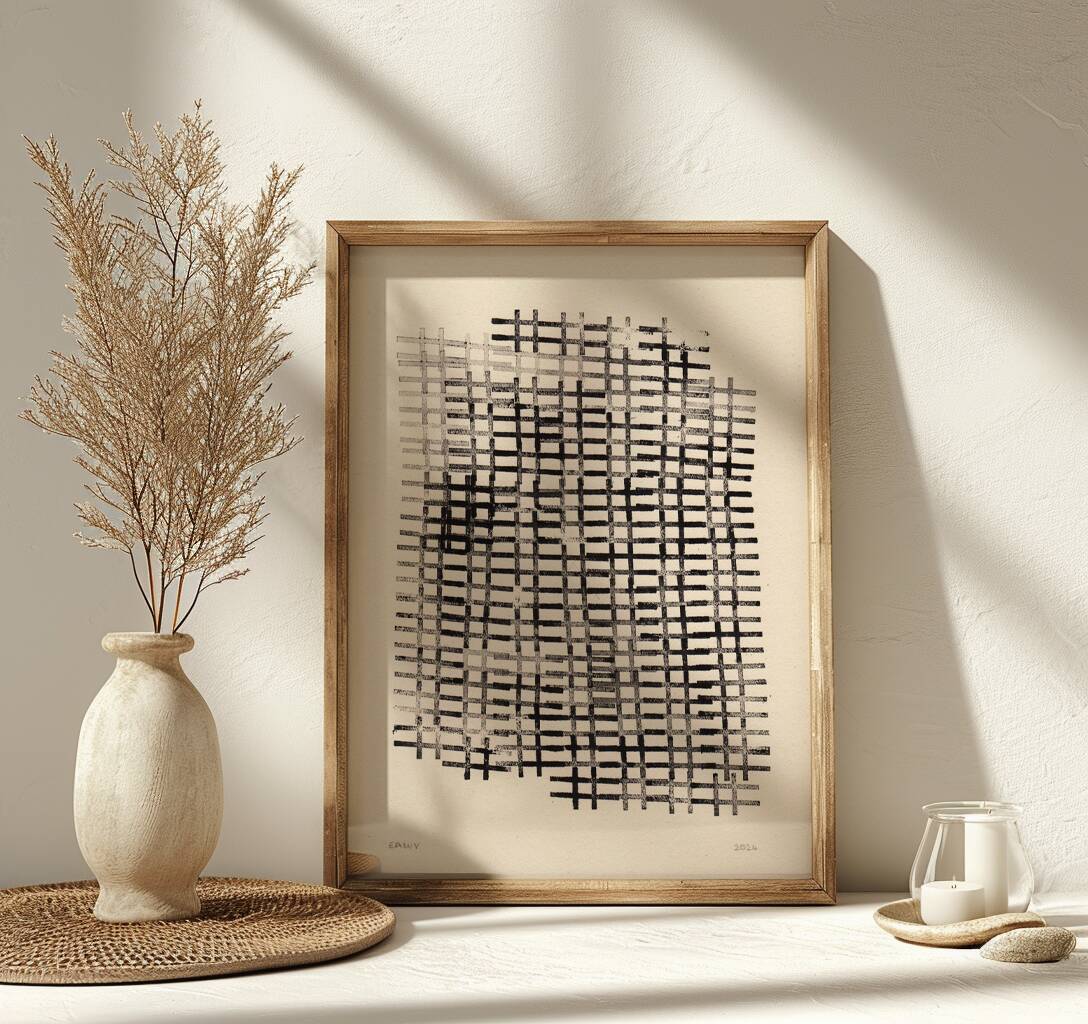 Ink on paper - GRID - signed Eawy