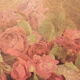 Old small painting framed and signed reproduction with a bouquet of roses