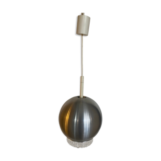 Aluminium and glass hanging lamp