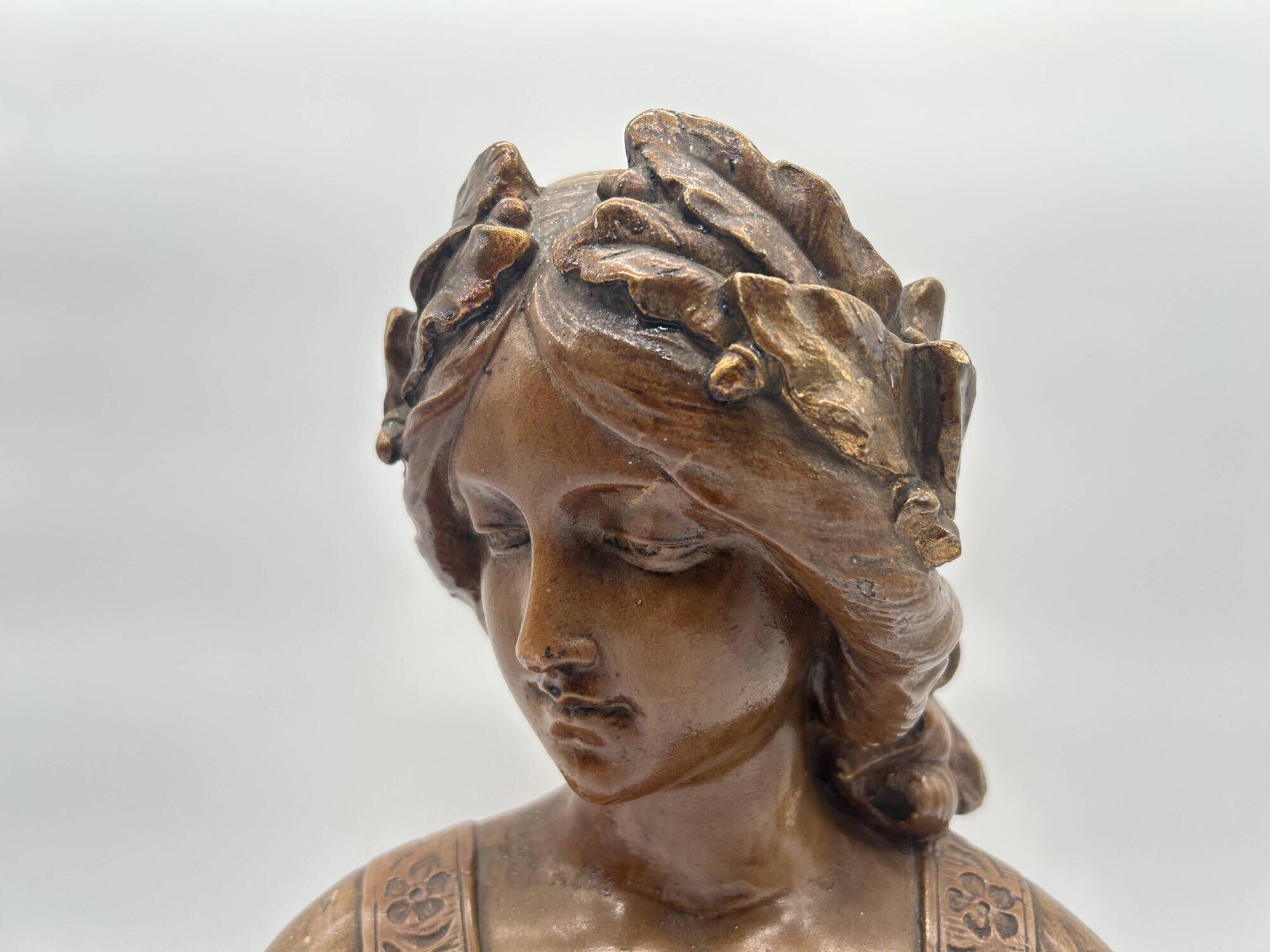 Art Nouveau bust by Gustave Van Vaerenbergh