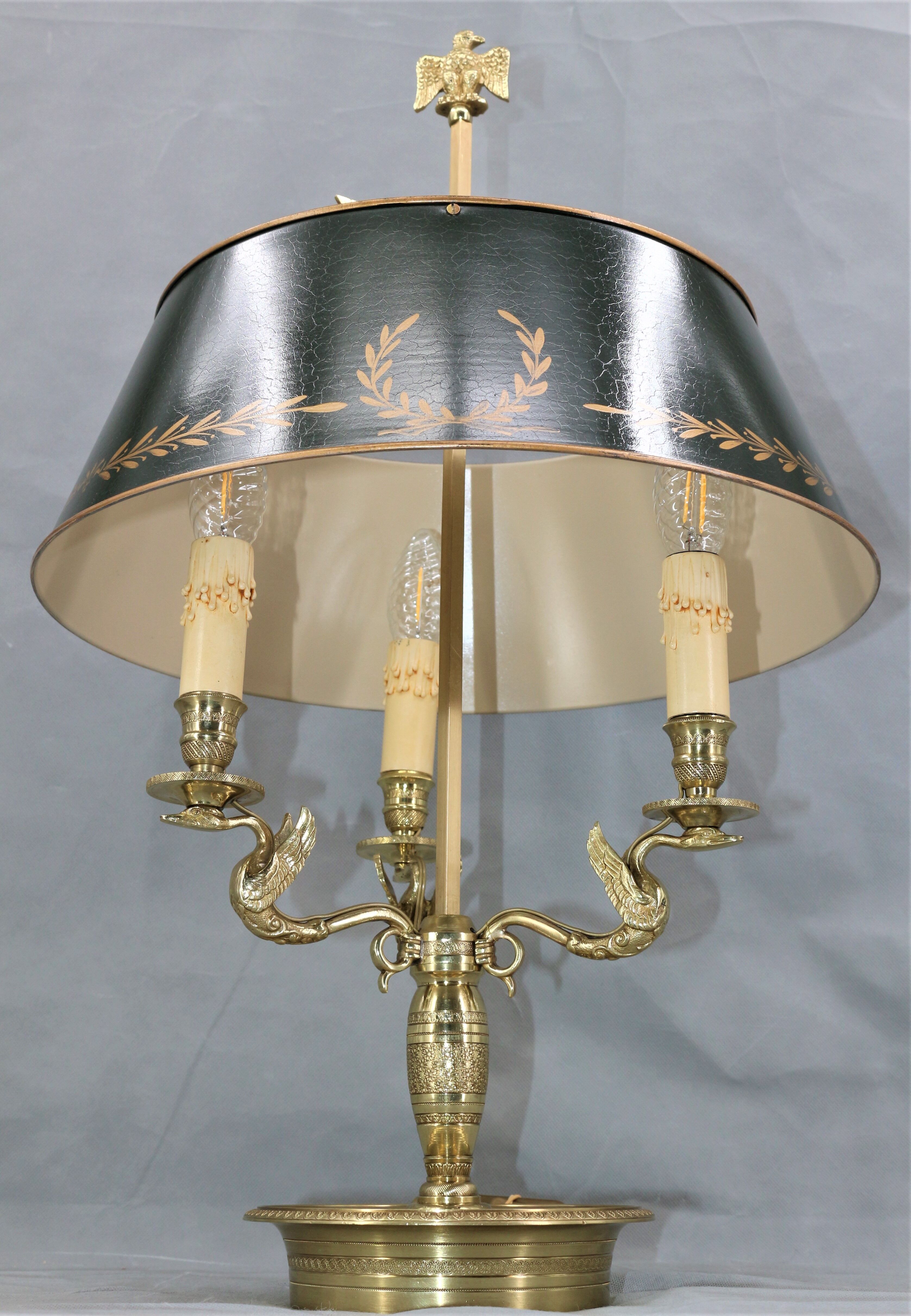 Empire style solid bronze hot water bottle lamp