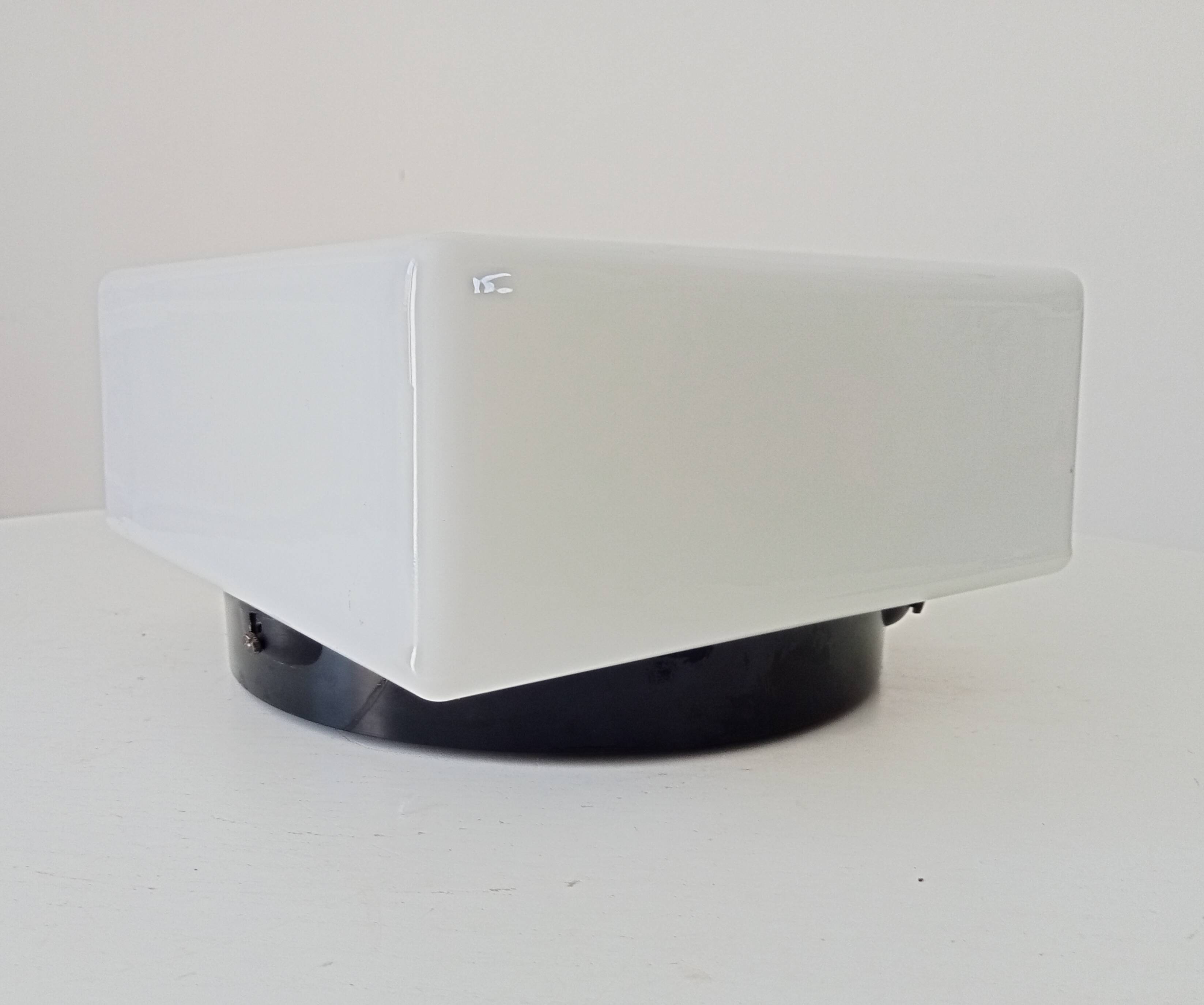 70s bakelite and opaline ceiling light signed Vianne