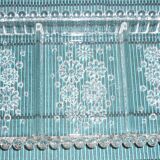 Antique dish in chiseled glass with pearls