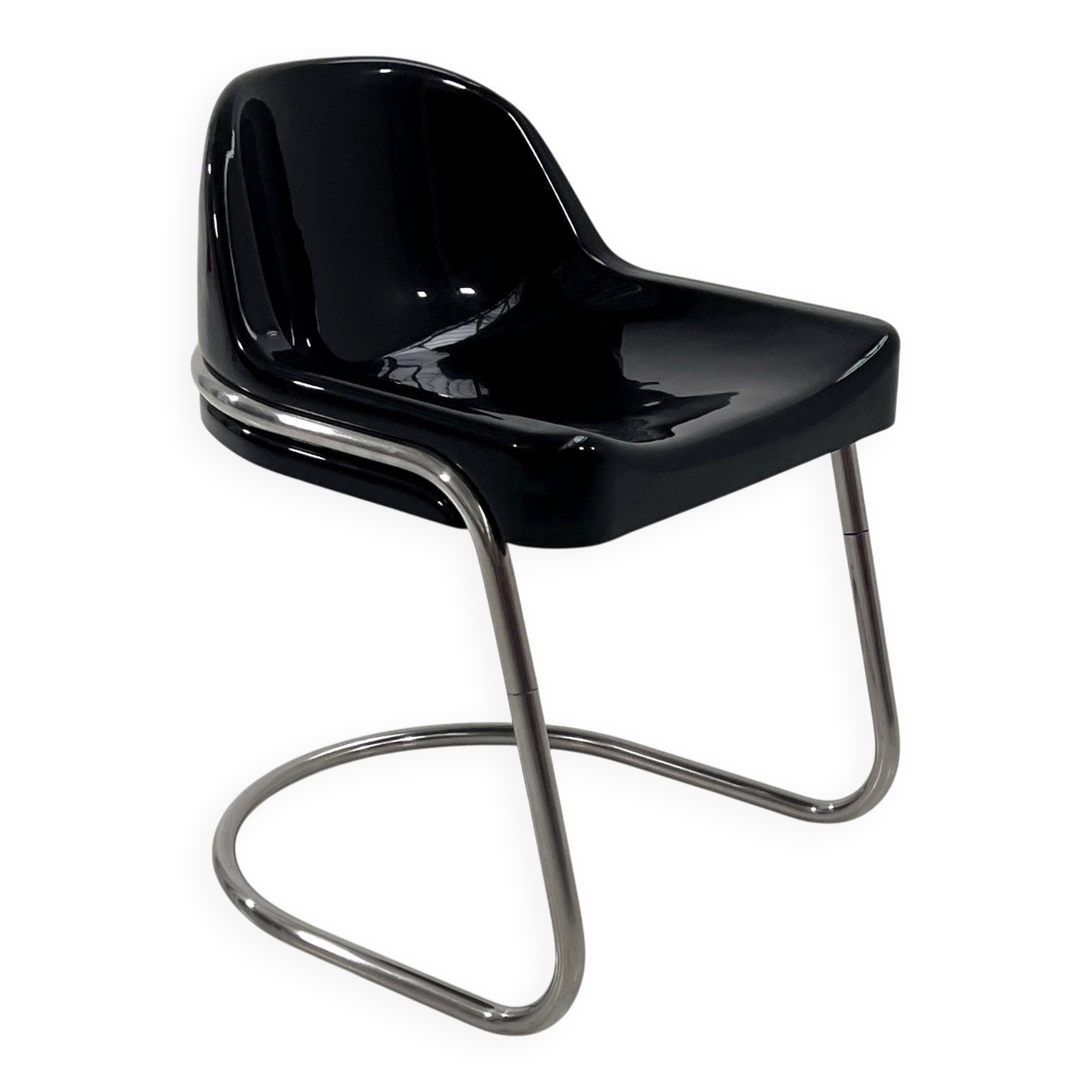 Orix Black Chair by Vittorio Parigi and Nani Prina for Molteni, 1970