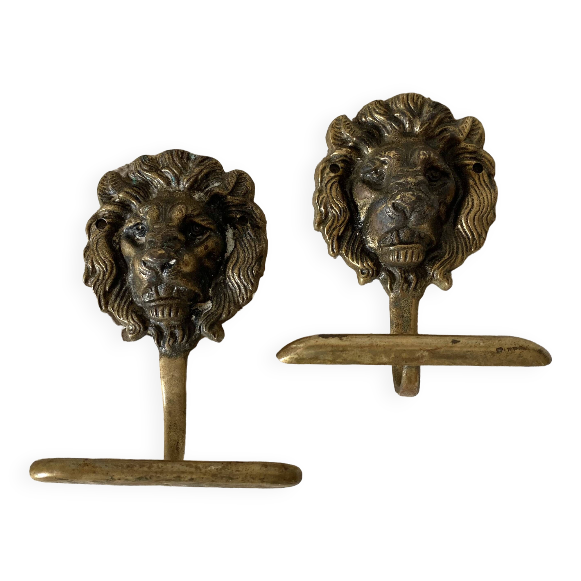 Brass lion head hooks