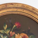 Set of 3 paintings bouquet of flowers