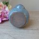 Owl figurine in blue sandstone ceramic, zoomorphic owl in vintage pottery