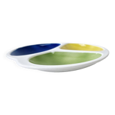 Plat de service vintage compartimenté tricolore porcelaine Gien apéritif