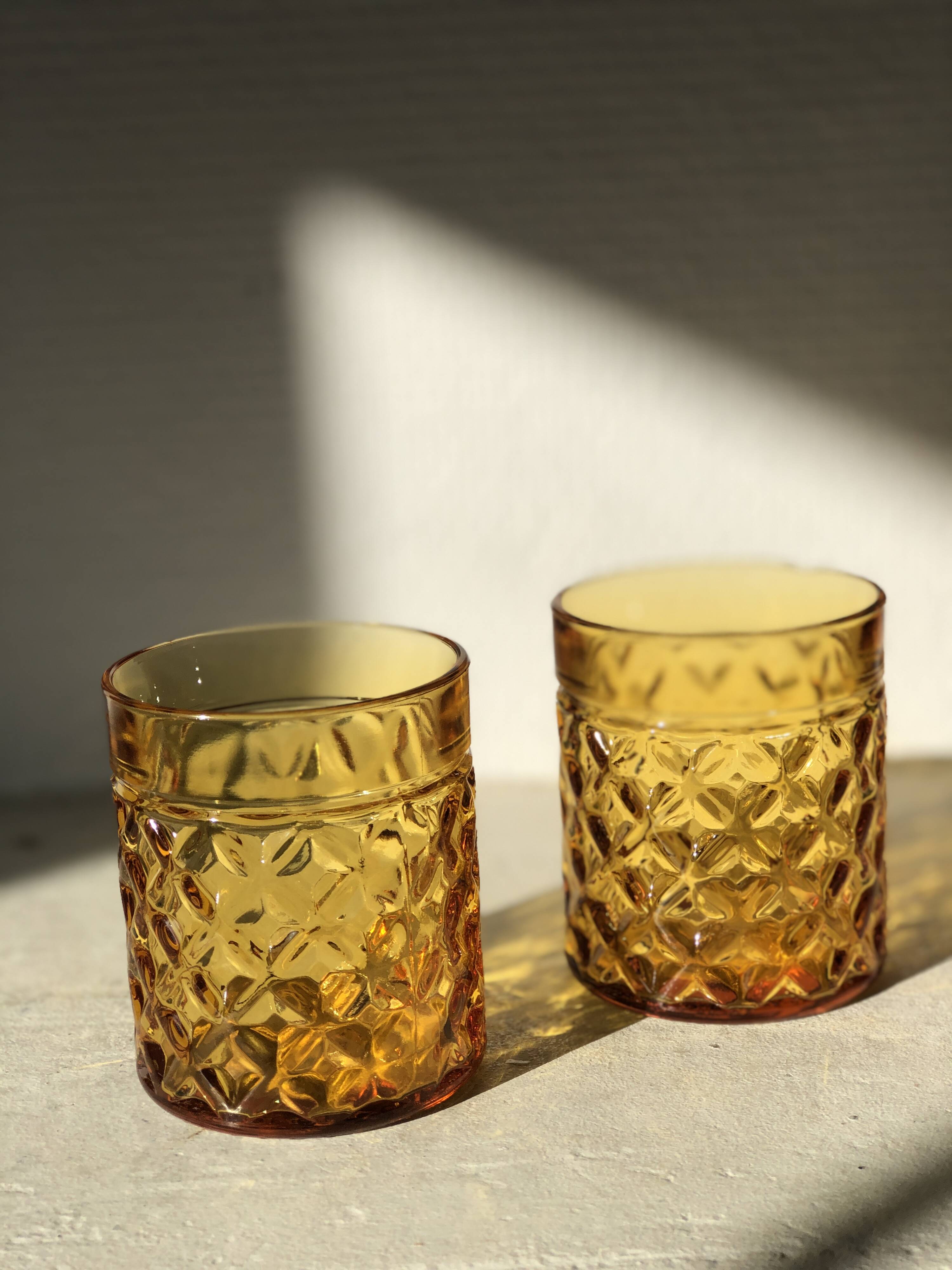 Lot de 2 verres ambrés Pernod Années 70