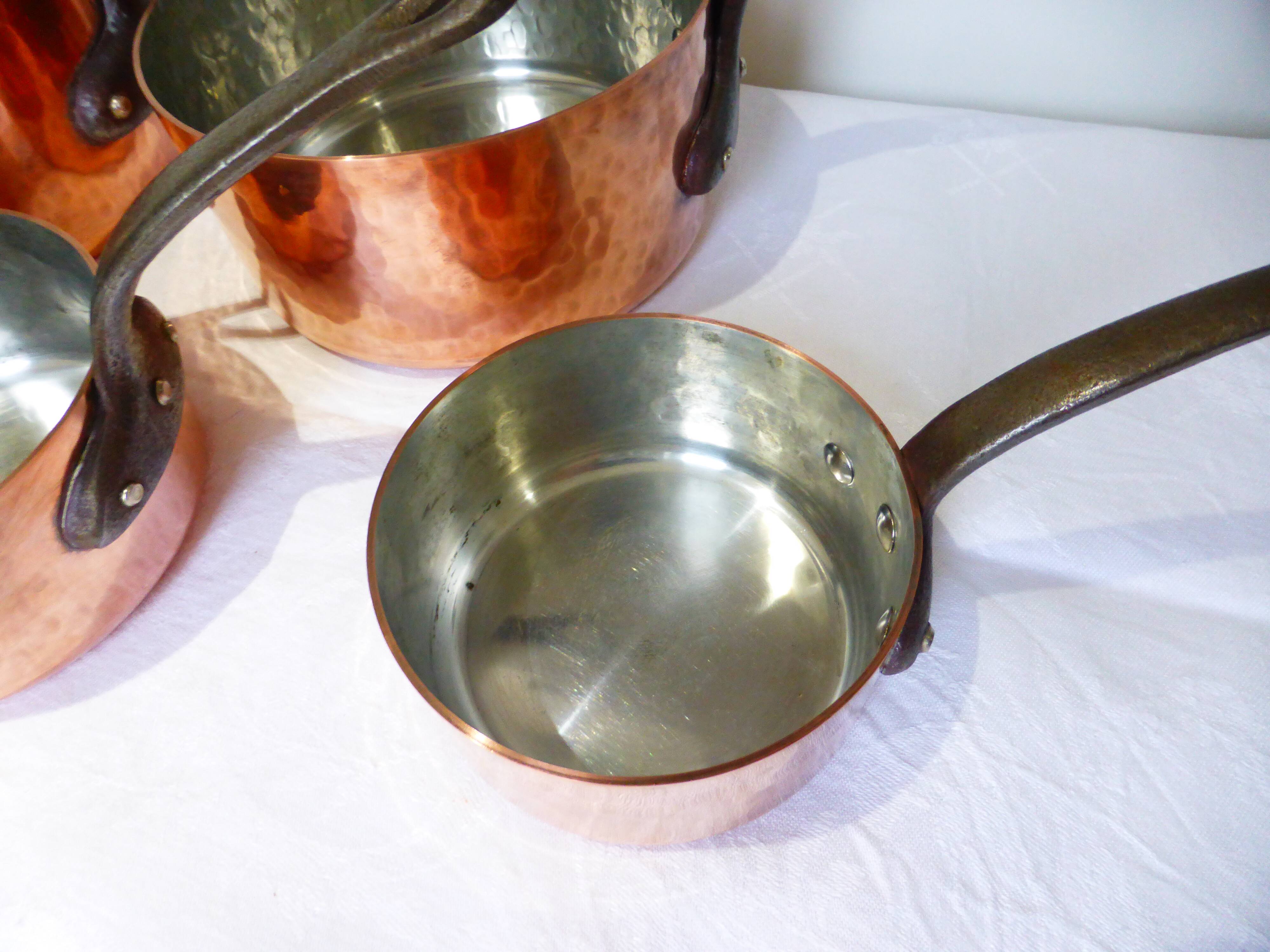 Set of 5 tinned copper pans 211290