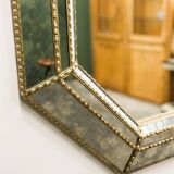 Vintage Spanish Neoclassical Hollywood Regency Octagonal Wall Mirror, Spain