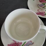 3 tasses et 5 sous-tasses vintage Richard Ginori motif sweet pea en ex