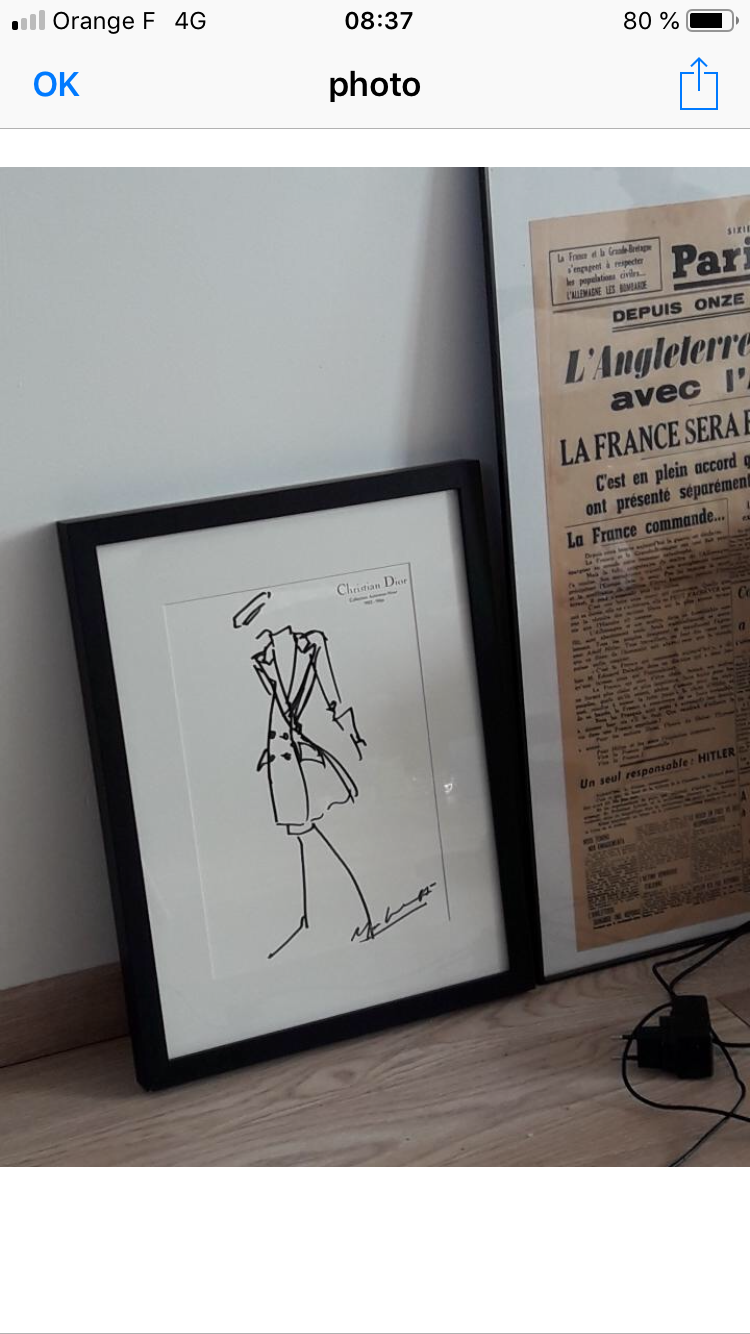 Illustration of press fashion Christian Dior  years 80