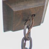 Wooden pendant light, vintage pendant light, 2-light wooden hanging lamp, Gothic