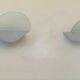 Pair of vintage wall lights, white metal and sandblasted glass, Italy 1970