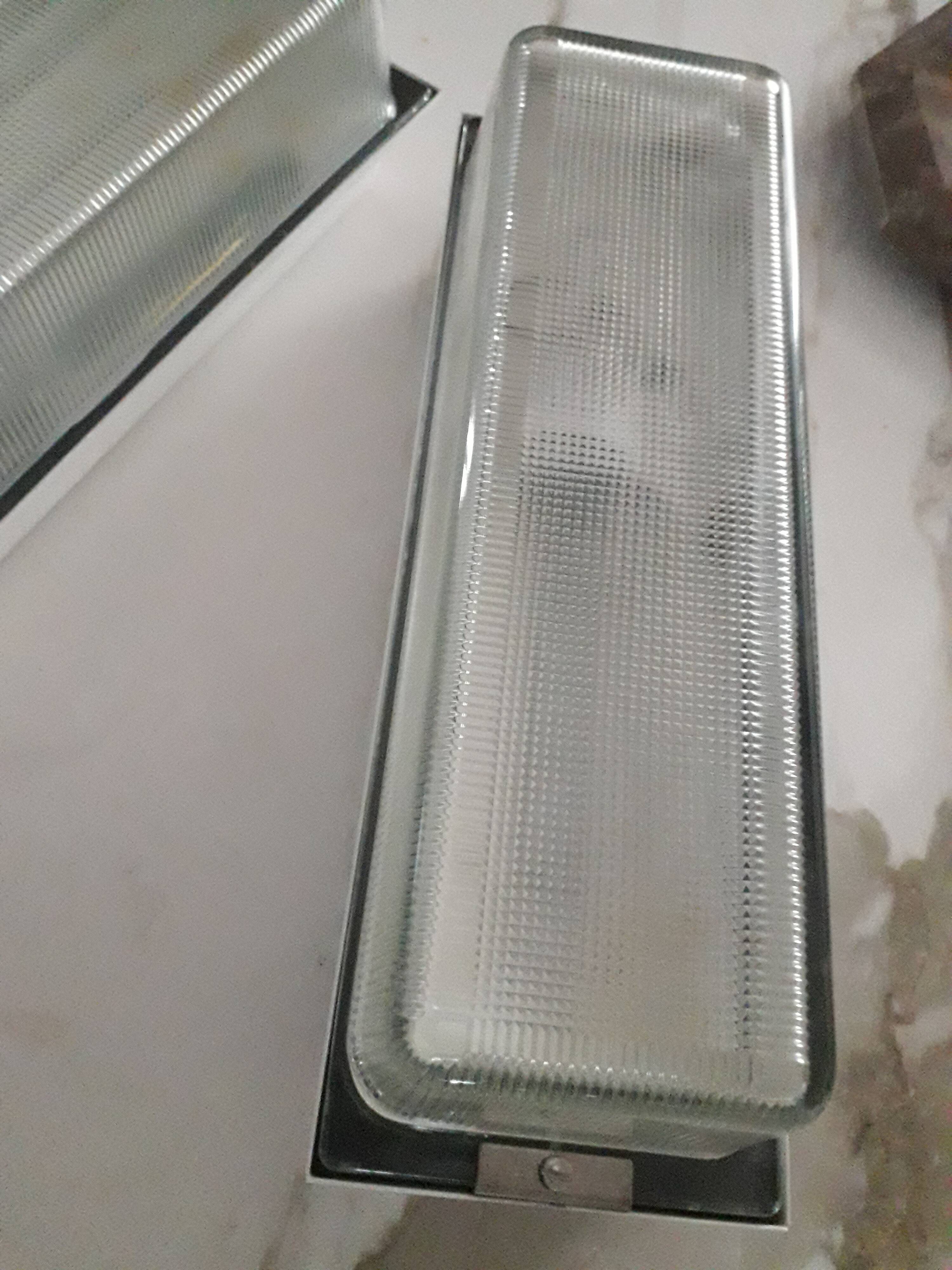 Pair of industrial rectangle wall lights