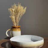 Large white and earthenware ceramic dish