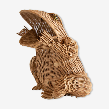 Wicker and braided rattan magazine door by Olivier Cajan