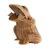 Wicker and braided rattan magazine door by Olivier Cajan