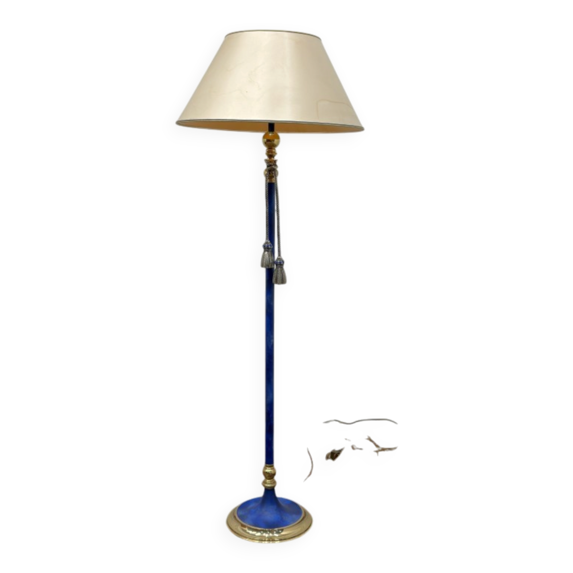 Italian Pr. Gilt Floor Lamp with Ropes