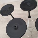 6 cocktail glasses / black stem martini glasses