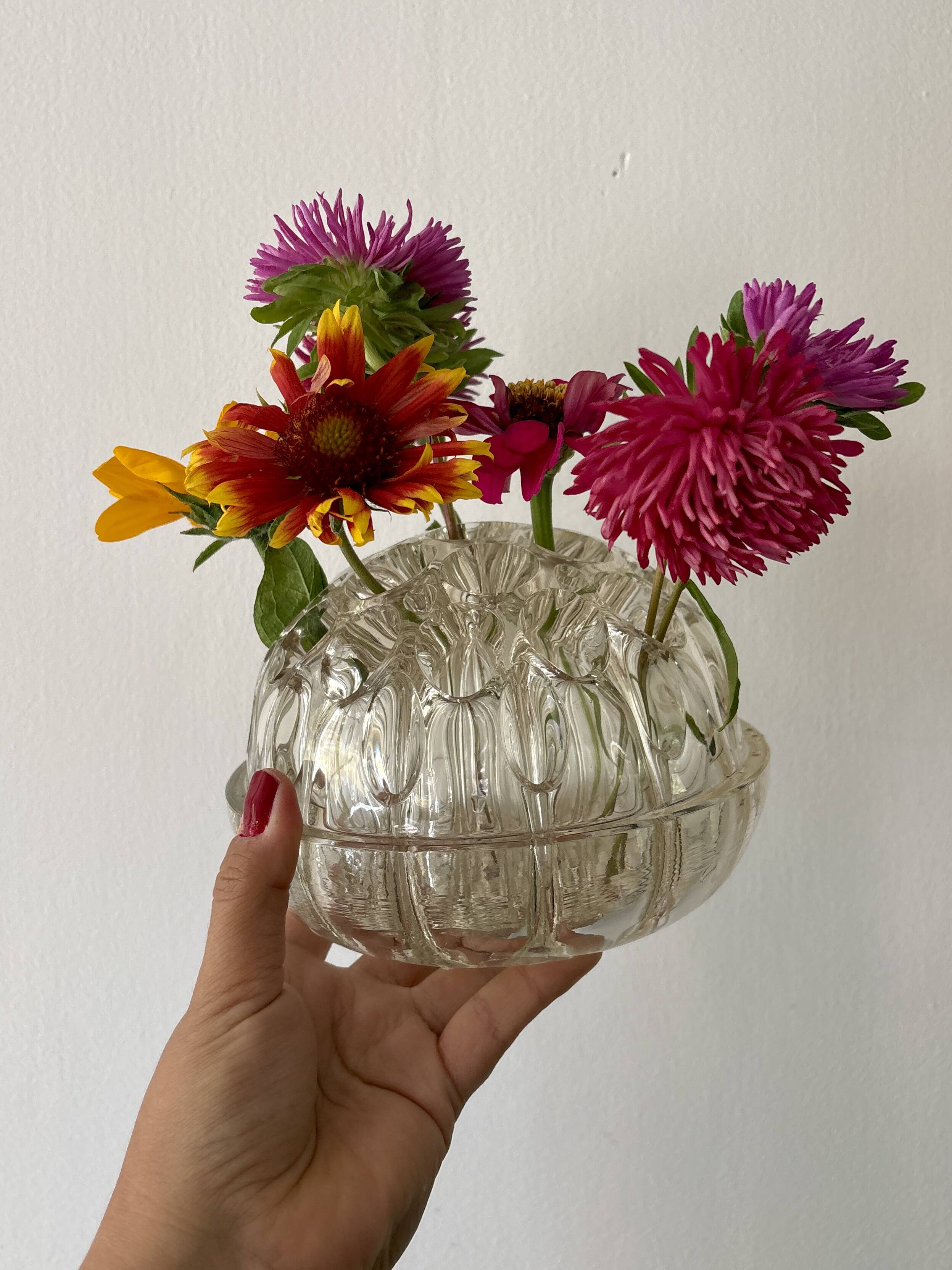 XXL antique glass flower vase