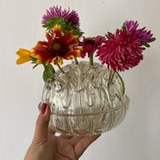 XXL antique glass flower vase