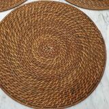 3 wicker and bamboo placemats