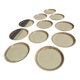 Lot de 11 assiettes en grès blanc liseré brun D24,5