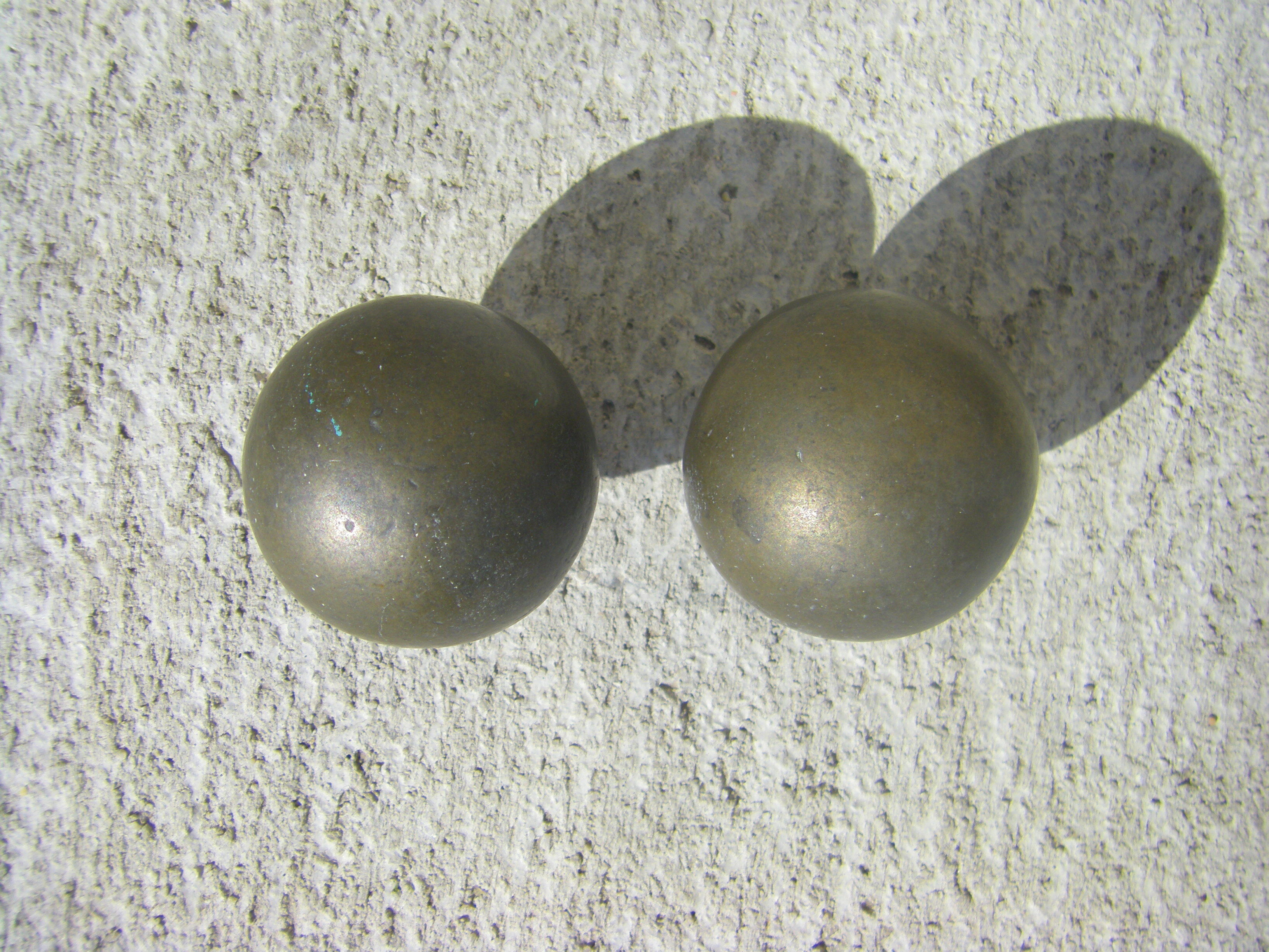 Old brass balls