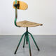 Set of 2 industrial mint green swivel chairs, 1960