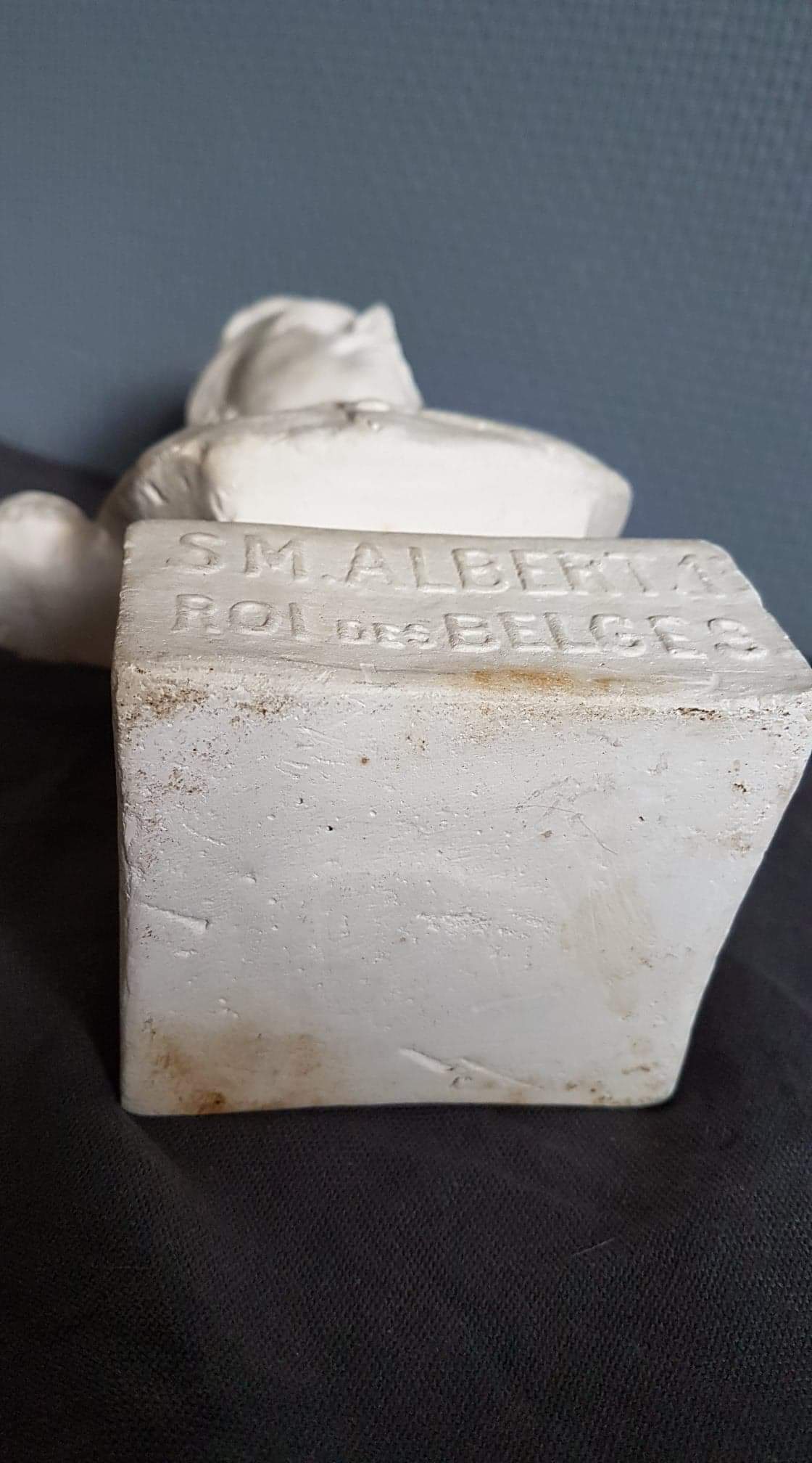 white plaster bust Albert king of the Belgians