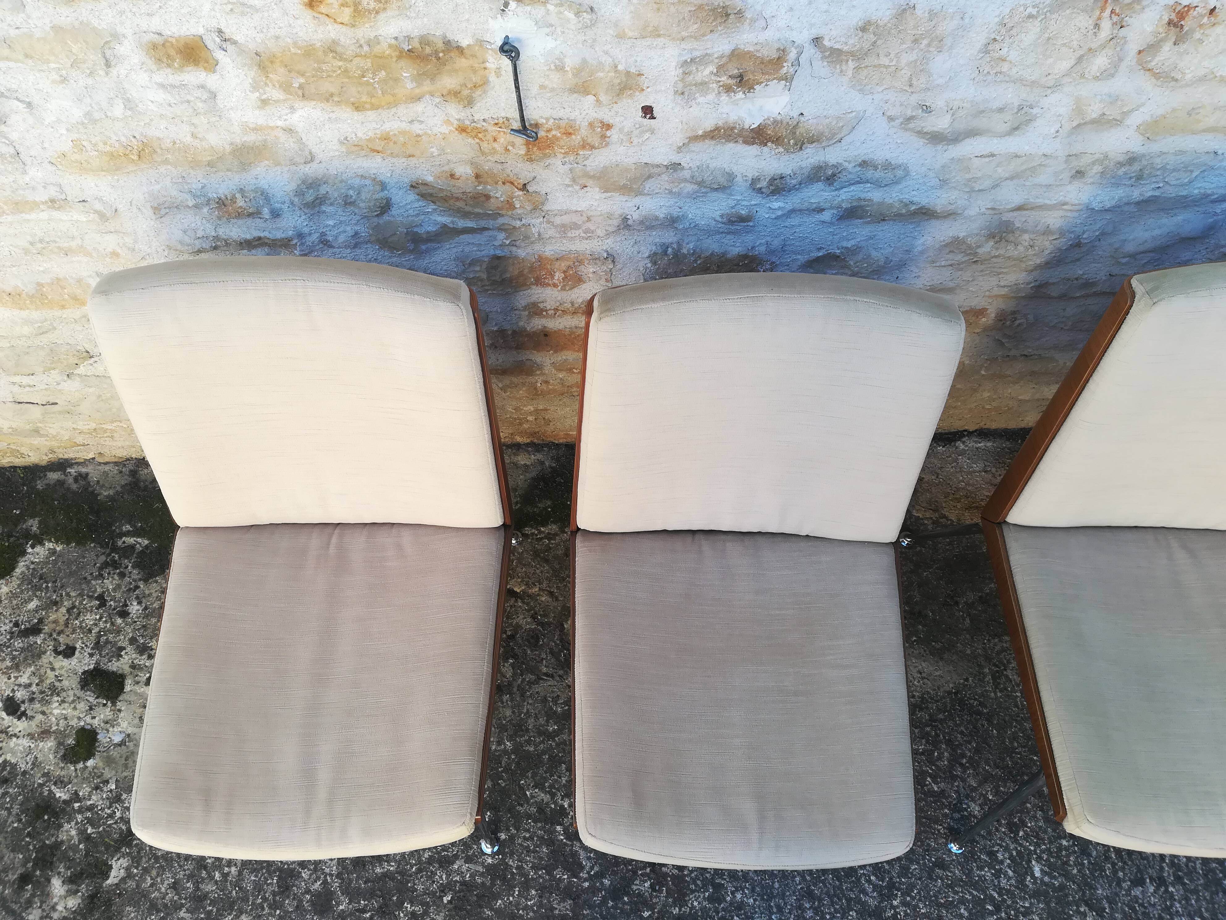 Wooden and fabric shell chairs
