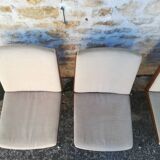 Wooden and fabric shell chairs